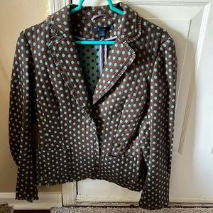 Boden teal dot jacket